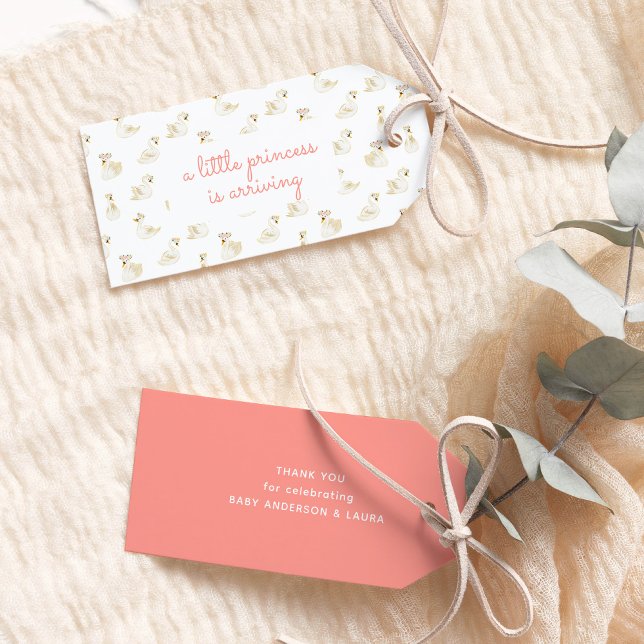 Svan Little Princess Baby Shower Tack Presentetikett (Skapare uppladdad)