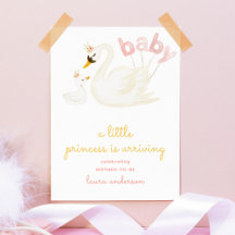 Svan Little Princess Watercolor Rosa Baby Shower