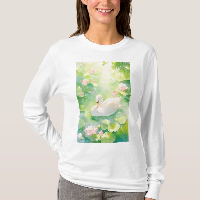 Svan Lotus Pond T Shirt (Framsida)