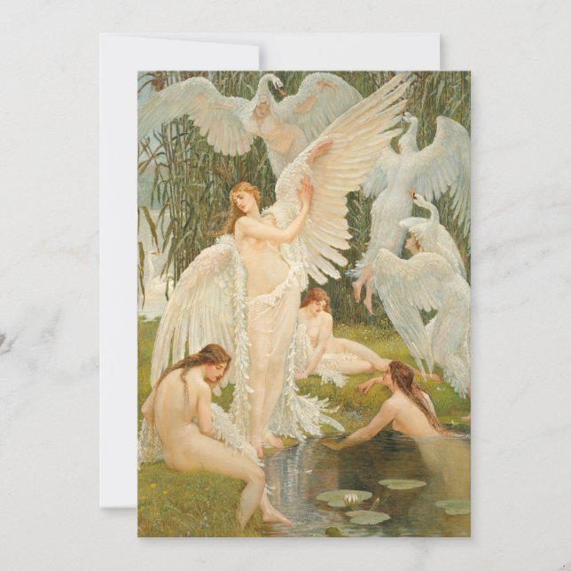 Svan Maidens | Walter Crane Kort (Framsida)
