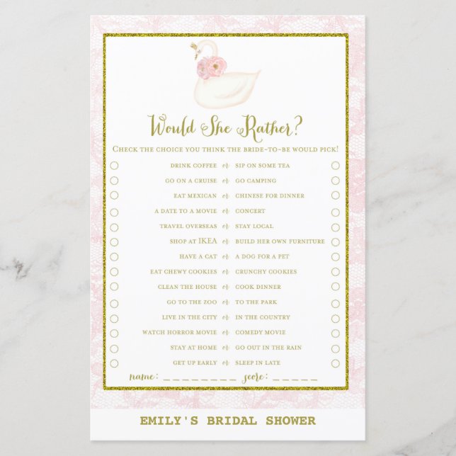 Svan Möhippa-spel utskriven (Framsida)