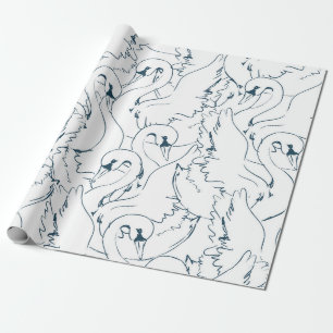 Svan Mönster Seamless swan, mönster, abstrakt, bak Presentpapper