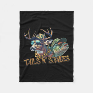 Svan N Scales Funny Hunting Far Day Kärlek Fishi Fleecefilt