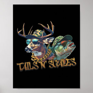 Svan N Scales Funny Hunting Far Day Kärlek Fishi Poster