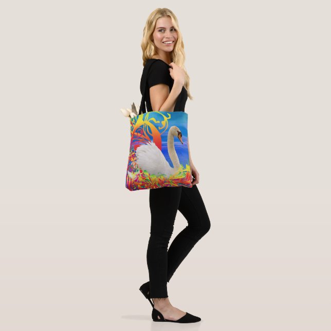 Svan Nest Tote Bag Tygkasse (På modell)