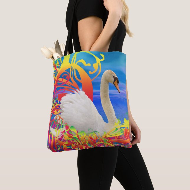 Svan Nest Tote Bag Tygkasse (Närbild)
