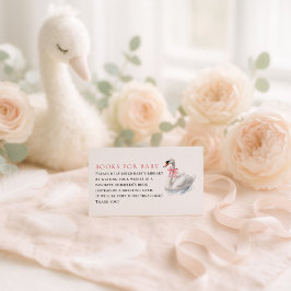 Svan och Rosa Coquette Bokar for Baby Shower Tilläggskort