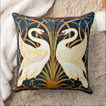 Svan och Rush och Iris. Kudde<br><div class="desc">Snygg vintage - Svan och Rush och Iris,  1875-grafik av Walter Crane</div>