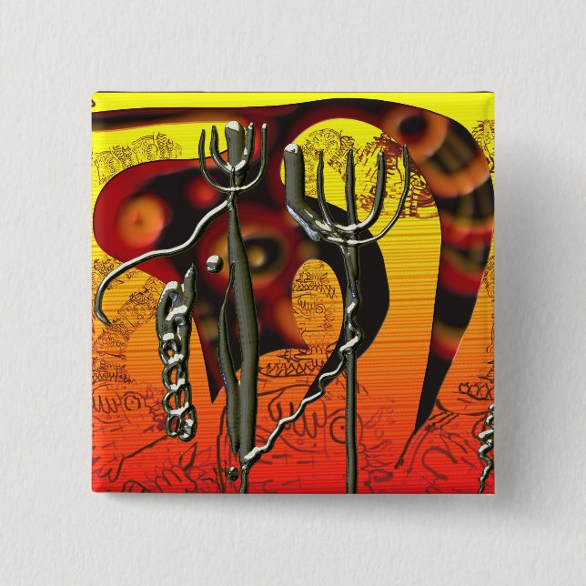 Svan och treuddar knapp (Framsida)