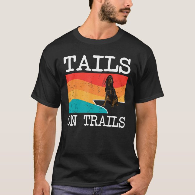 Svan on Trails Gordon Setter Hund Funny Hiking T Shirt (Framsida)