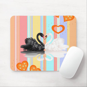 Svan Orange Hearts Rand Mouse Pad! Muspets Musmatta