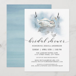 Svan på Möhippan Sjö Watercolor Inbjudningar