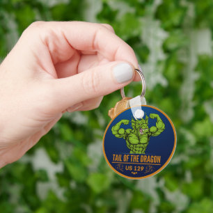 Svan på motorcykelvägen resa i Dragvagnens köldluc Nyckelring