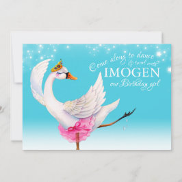 Svan på sjö-balett 2:a födelsedag aqua inbjudan