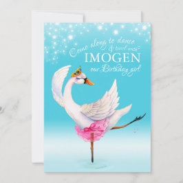 Svan på sjö-balett 3:e födelsedag aqua inbjudan