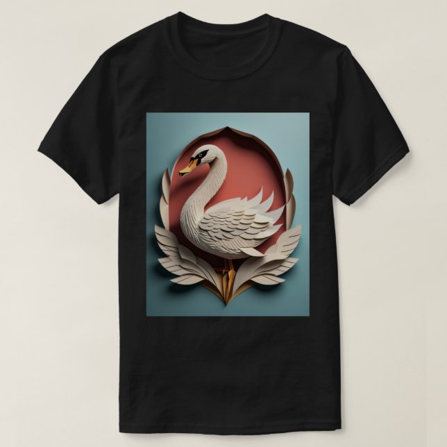 Svan Papper konstdesign T-shirt (Design framsida)