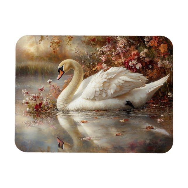 Svan Pastel Autumn Foliage Paeing Magnet (Horisontell)