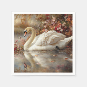 Svan Pastel Autumn Foliage Paeing Pappersservett