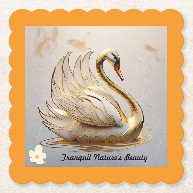 "Svan Peacnice Domain" Underlägg Papper (Framsida)