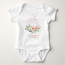 Svan Princess 1st Birthday Baby Bodykostym T Shirt