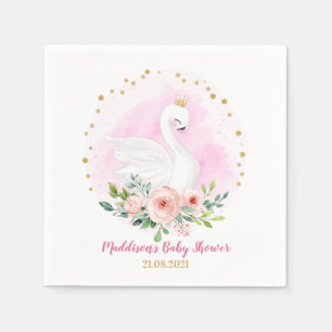 Svan Princess Baby Shower Party Napkin Pappersservett
