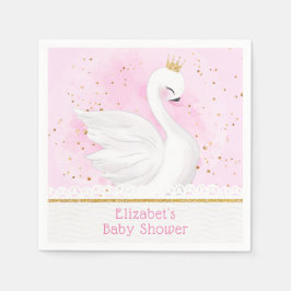 Svan Princess Baby Shower Party Napkins Pappersservett