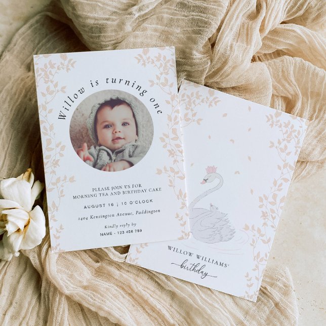 Svan Princess Birthday-inbjudan Inbjudningar (Skapare uppladdad)