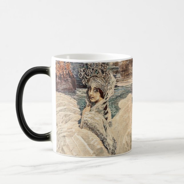 Svan Princess Clock Magisk Mugg (Vänster)