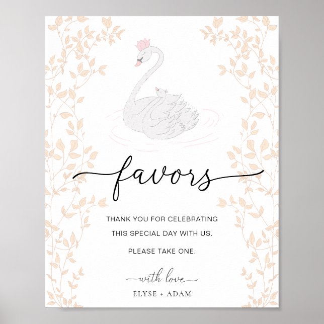 Svan Princess Favors Sign Poster (Framsidan)