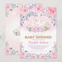Svan Princess Lavender Rosa Peonies Baby Shower