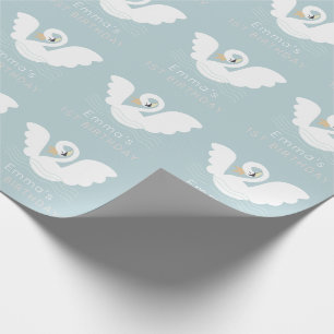 Svan Princess Modern Blue Girl Birthday Presentpapper