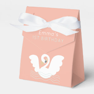 Svan Princess Modern Rosa Girl Birthday Presentaskar