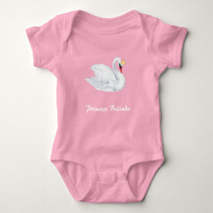 Svan Princess och Baby's Namn Baby Bodykostym T Shirt