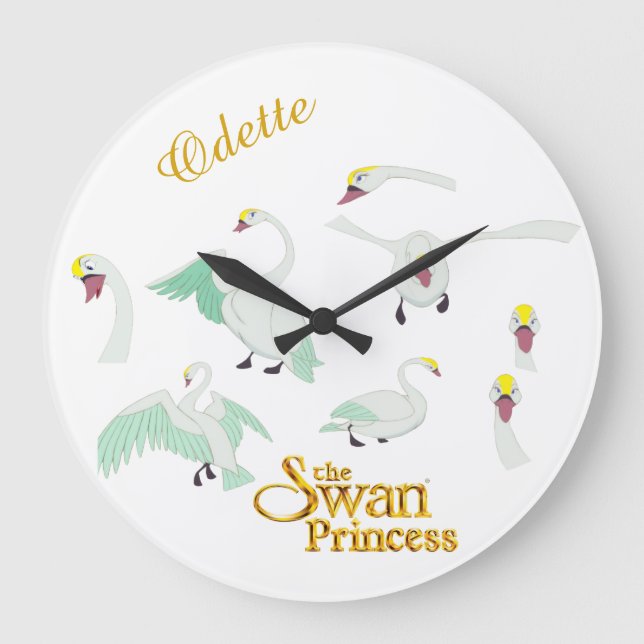 Svan Princess Odette Wall Clock Stor Klocka (Framsida)