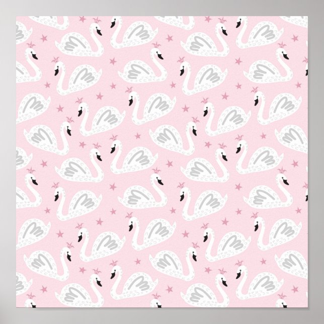 Svan Princess Scrapbook Papper 12"x12" Poster (Framsidan)