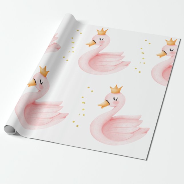 Svan Princess Wrapping Papper Presentpapper (Utrullad)