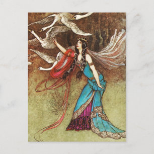 Svan Queen vycard Vykort