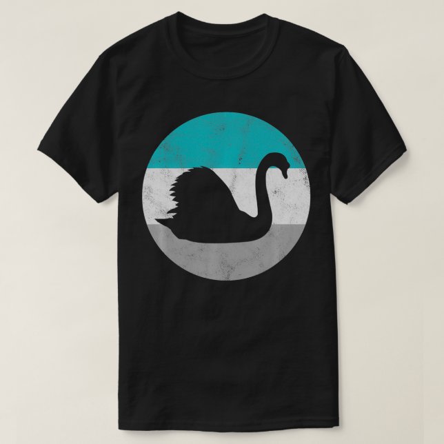 Svan Retro Bird Gift För manar eller Boys T Shirt (Design framsida)