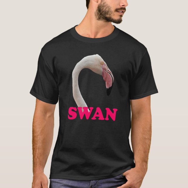 Svan Rosa Flamingo Confusion Skojjar Meme Vuxen Hu T Shirt (Framsida)