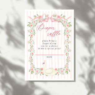 Svan Rosa Slinga Blommiga Rosor Baby Shower Inbjudningar