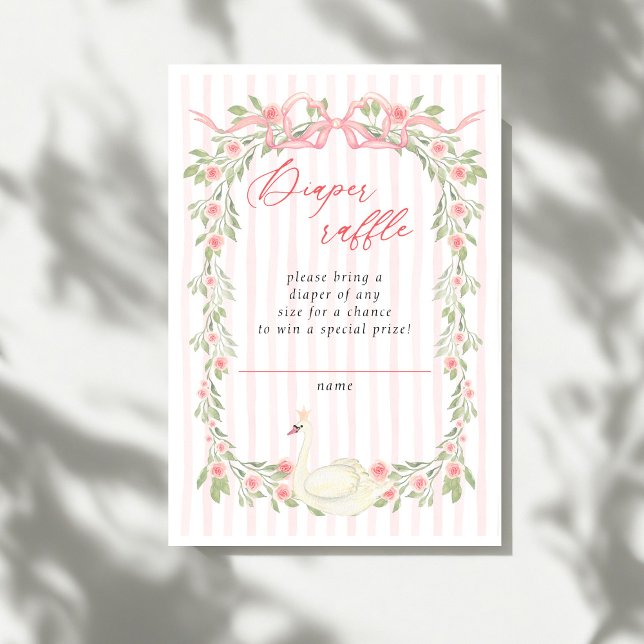 Svan Rosa Slinga Blommiga Rosor Baby Shower Inbjudningar (Skapare uppladdad)