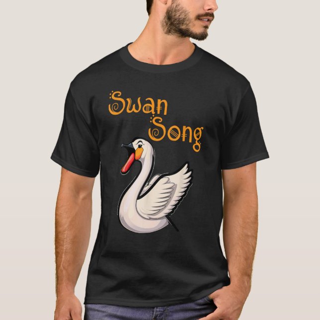 Svan Sång Singing Music Pun T Shirt (Framsida)