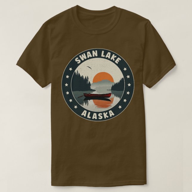 Svan Sjö Alaska Sunset TShirt T Shirt (Design framsida)