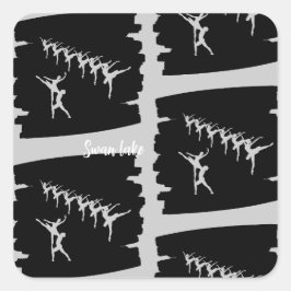 Svan Sjö Fyrkantigt Klistermärke