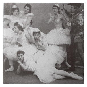Svan sjö, Mariinsky Theatre, 1895 (b-/wfotoet) Kakelplatta