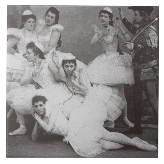 Svan sjö, Mariinsky Theatre, 1895 (b-/wfotoet) Kakelplatta (Framsidan)