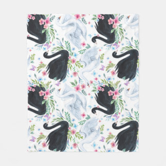 Svan Sjö: Vattenfärg Pastel Mönster. Fleecefilt