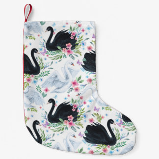 Svan Sjö: Vattenfärg Pastel Mönster. Liten Julstrumpa