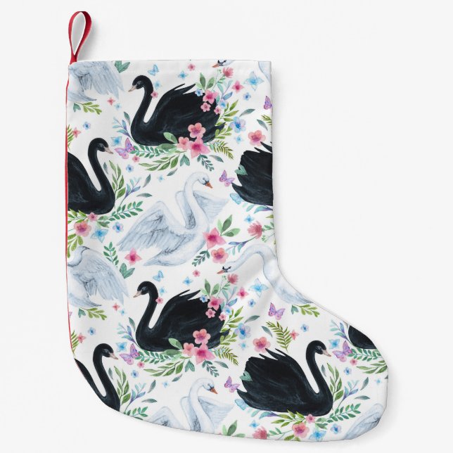 Svan Sjö: Vattenfärg Pastel Mönster. Liten Julstrumpa (Framsidan)