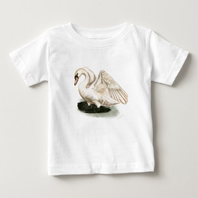 Svan Skriv ut Baby Tutu Bodykostym Tee (Framsida)